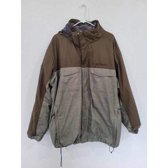 Columbia Men's‎ Interchangeable Winter Jacket with Fleece Zip in Green XXL #15 - Picture 1 of 9